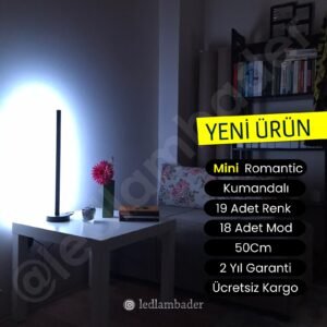 RGB 50cm Dekoratif Kumandalı Led Lambader Mini RomanticTube - (Sabit renkler + Çakar mod)